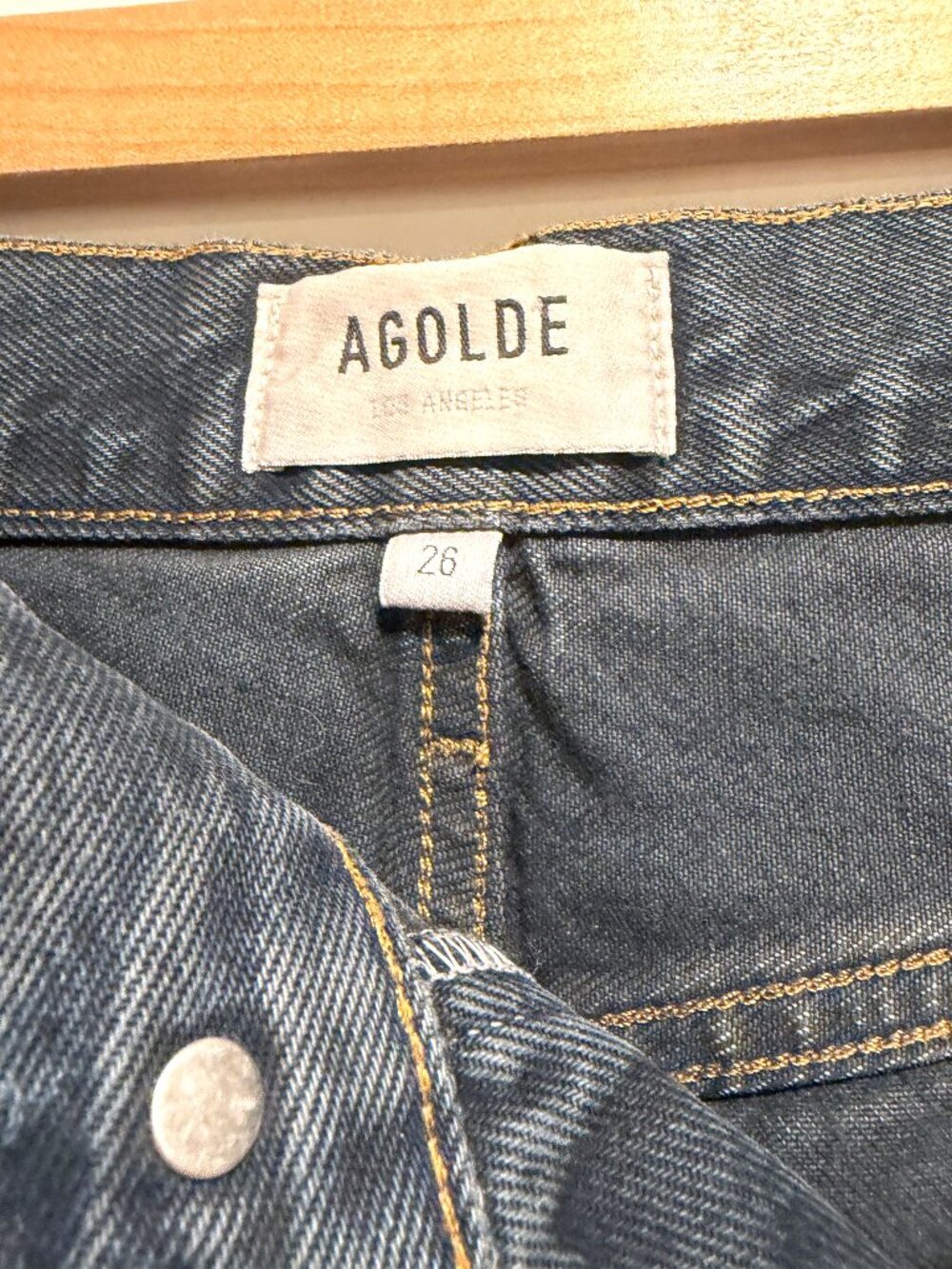 AGOLDE‎ 90s Pinch Waist High Rise Straight Leg Jeans Washed Black Size 26